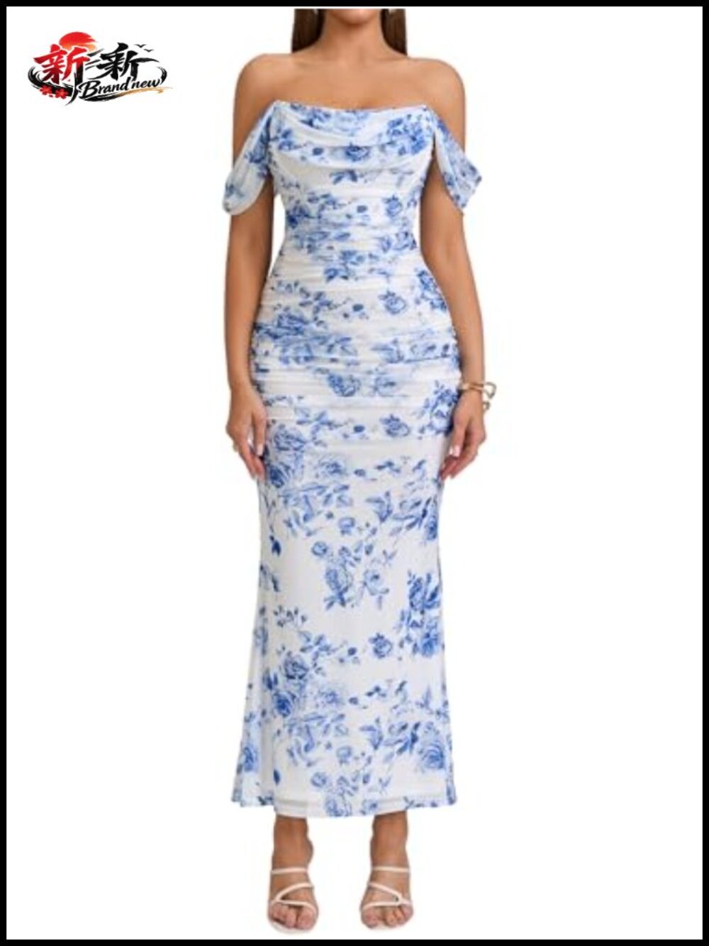 Women Off Shoulder Corset Maxi Dress Formal Wedding Guest Bodycon Long
